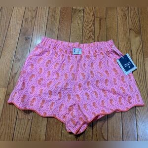 Roller Rabbit x Target Pink Seahorse Print Poplin Scallop Hem Pajama Shorts